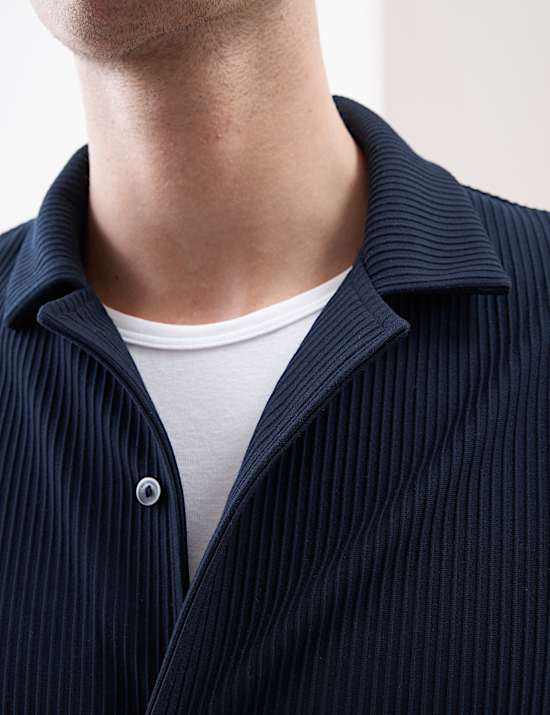 Chemise en ottoman à col cubain et revers