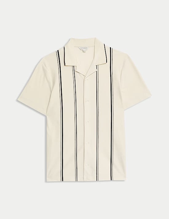 Ριγέ μπλούζα πόλο με γιακά και υψηλή περιεκτικότητα σε βαμβάκι