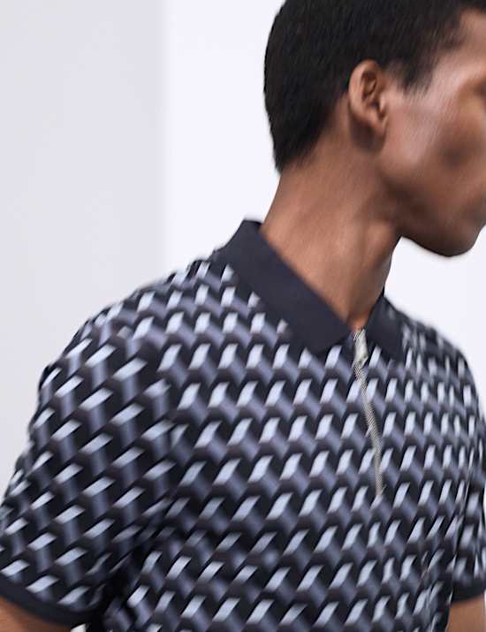 Μπλούζα με γεωμετρικό print από 100% βαμβάκι Supima®