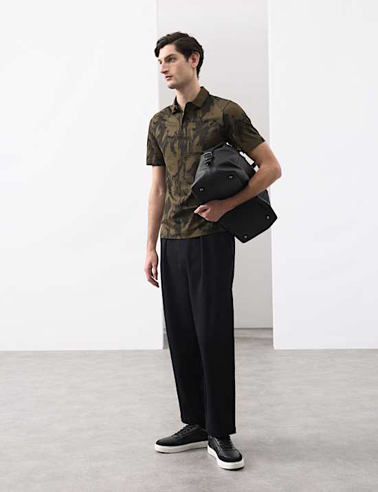 Pure Cotton Floral Print Polo Shirt