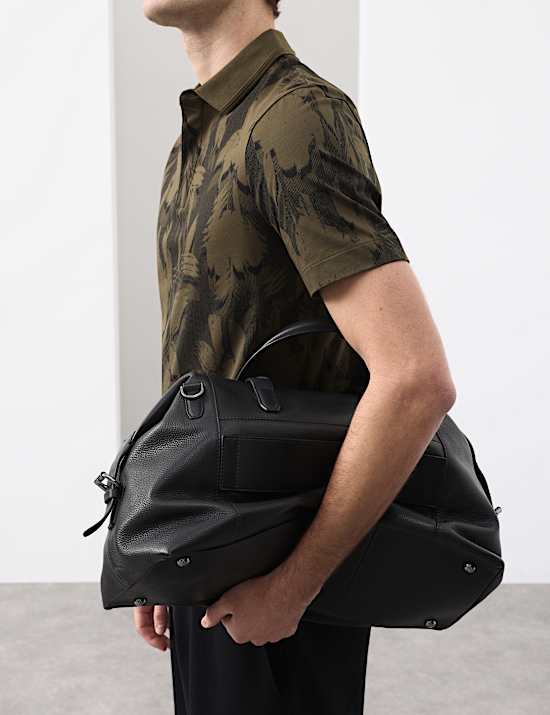 Pure Cotton Floral Print Polo Shirt