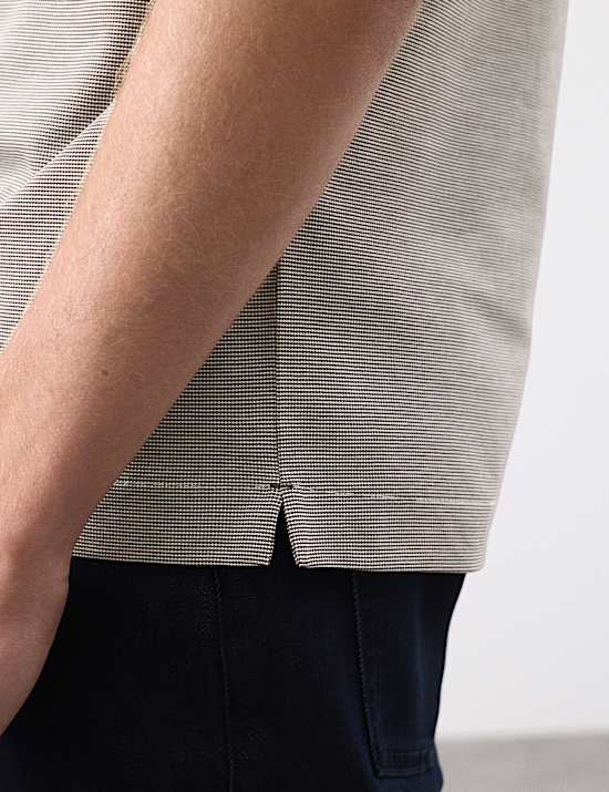 Pure Cotton Jacquard Polo Shirt