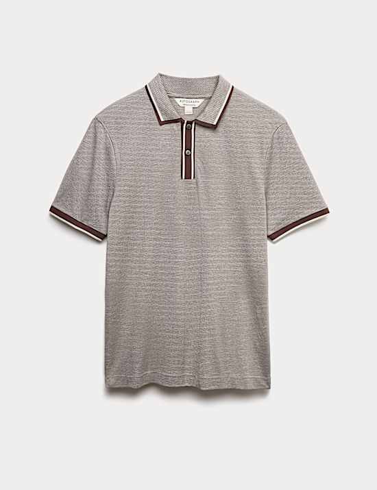 Pure Cotton Jacquard Polo Shirt
