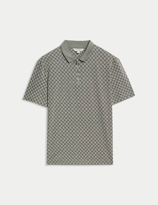 Polo 100 % coton Supima&reg; &agrave; imprim&eacute; g&eacute;om&eacute;trique