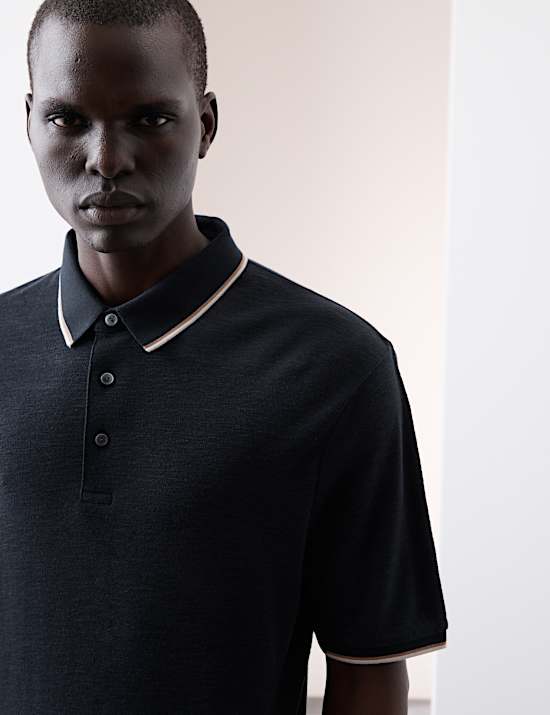 Linen Blend Polo Shirt