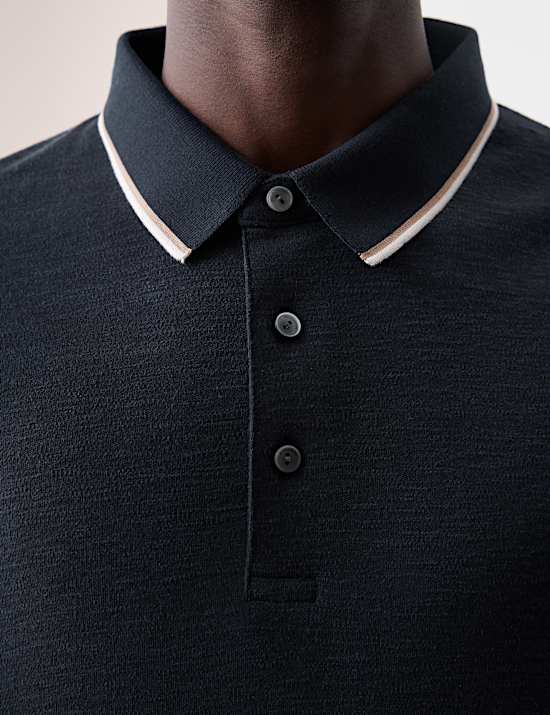 Linen Blend Polo Shirt