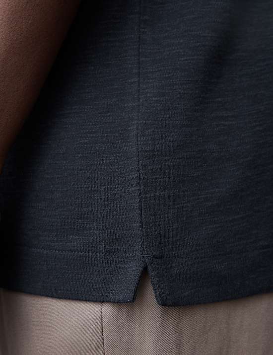 Linen Blend Polo Shirt