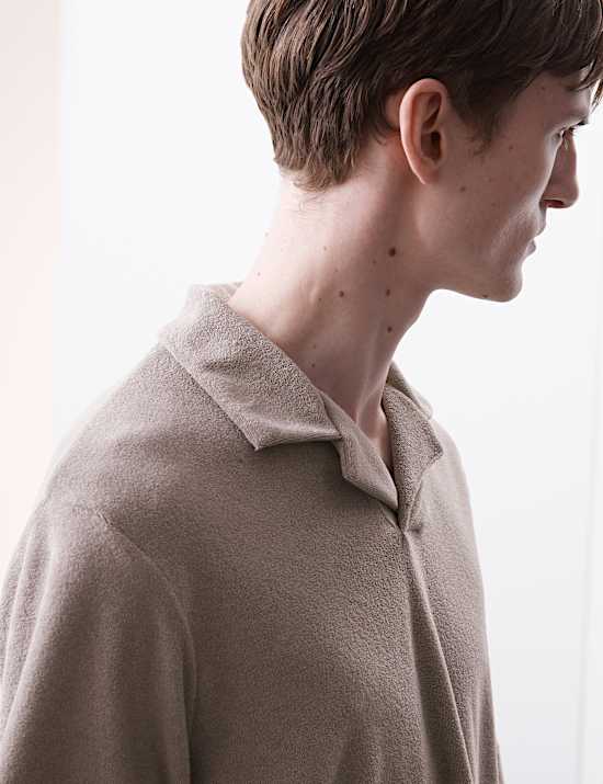 Πετσετέ μπλούζα πόλο με γιακά και υψηλή περιεκτικότητα σε βαμβάκι