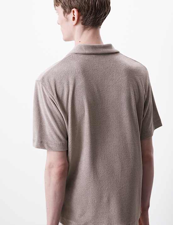 Πετσετέ μπλούζα πόλο με γιακά και υψηλή περιεκτικότητα σε βαμβάκι