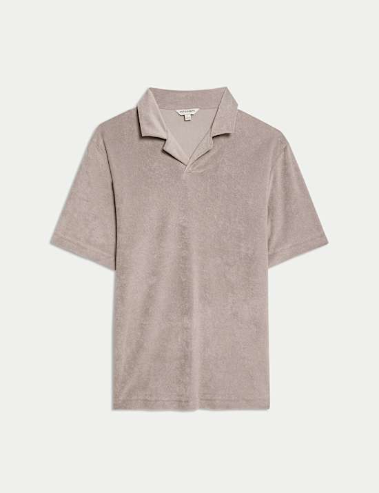 Πετσετέ μπλούζα πόλο με γιακά και υψηλή περιεκτικότητα σε βαμβάκι