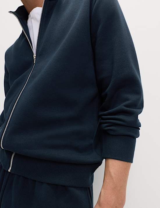 Brushed Cotton Rich Funnel Neck Sweatshirt