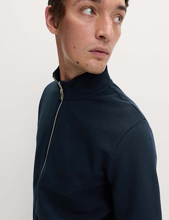 Brushed Cotton Rich Funnel Neck Sweatshirt