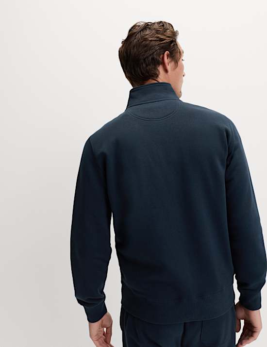 Brushed Cotton Rich Funnel Neck Sweatshirt