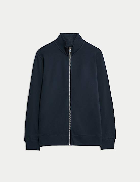 Brushed Cotton Rich Funnel Neck Sweatshirt