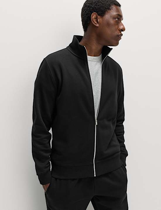 Brushed Cotton Rich Funnel Neck Sweatshirt