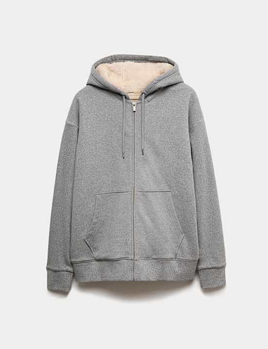 Sudadera con capucha de algodón con forro polar