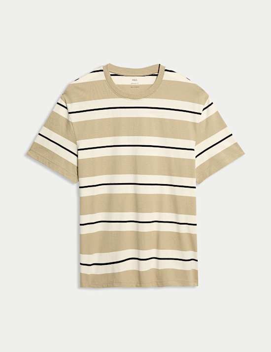 Pure Cotton Striped T-Shirt
