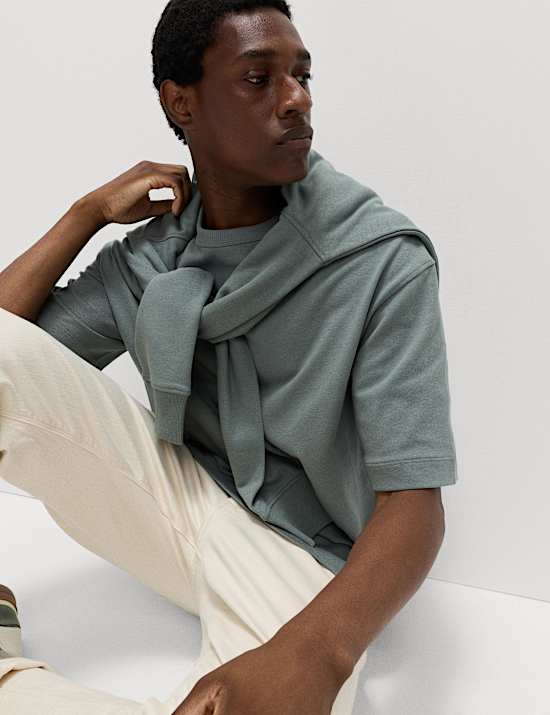 Extra großes, schweres T-Shirt aus reiner Baumwolle