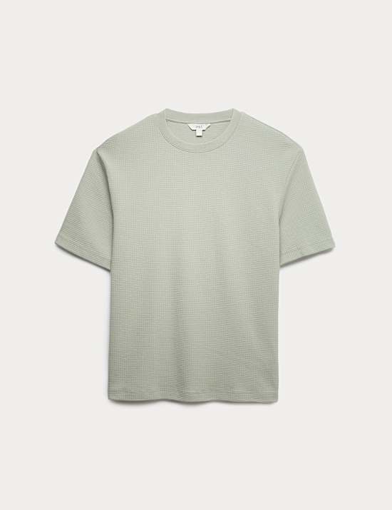 Relaxed Pure Cotton Waffle T-Shirt
