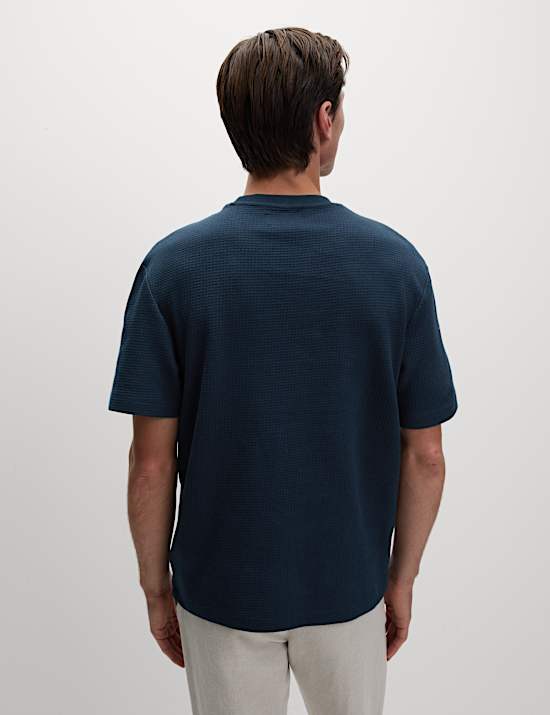 Relaxed Pure Cotton Waffle T-Shirt