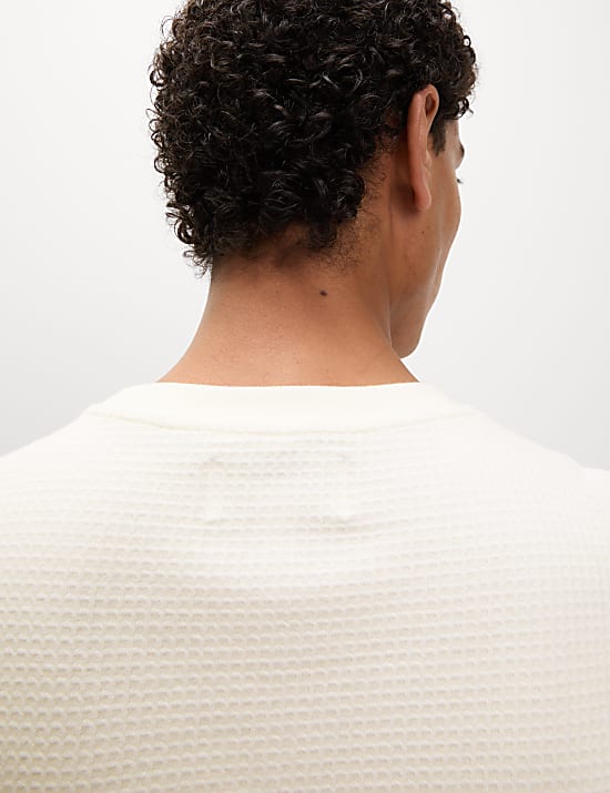 Relaxed Pure Cotton Waffle T-Shirt