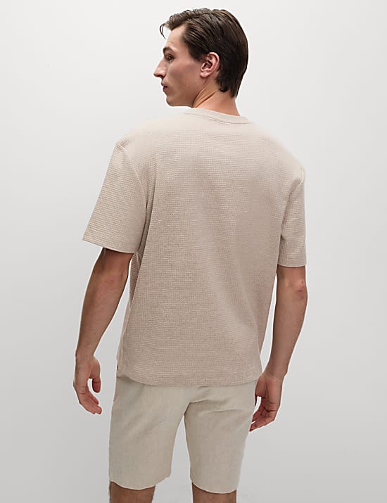 Relaxed Pure Cotton Waffle T-Shirt