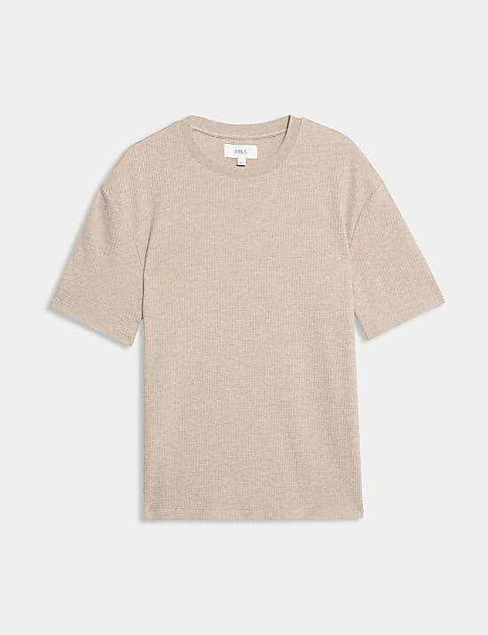 Relaxed Pure Cotton Waffle T-Shirt