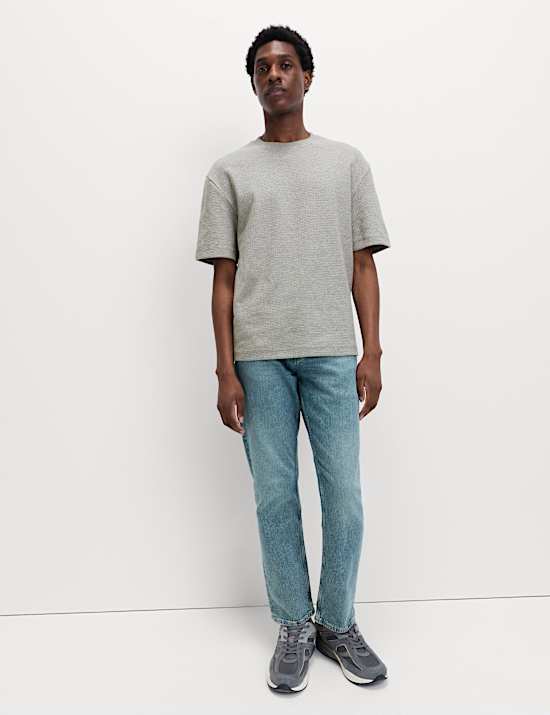 Camiseta 100% algod&oacute;n informal con textura gofrada