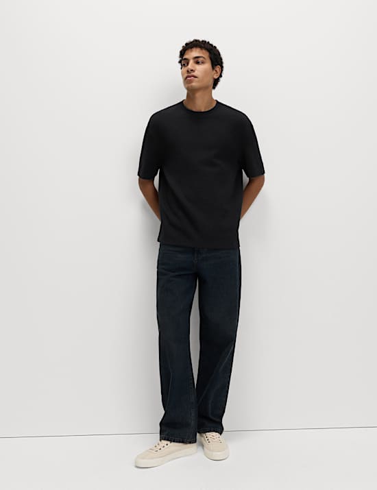 Relaxed Pure Cotton Waffle T-Shirt