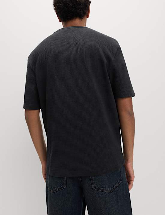 Relaxed Pure Cotton Waffle T-Shirt
