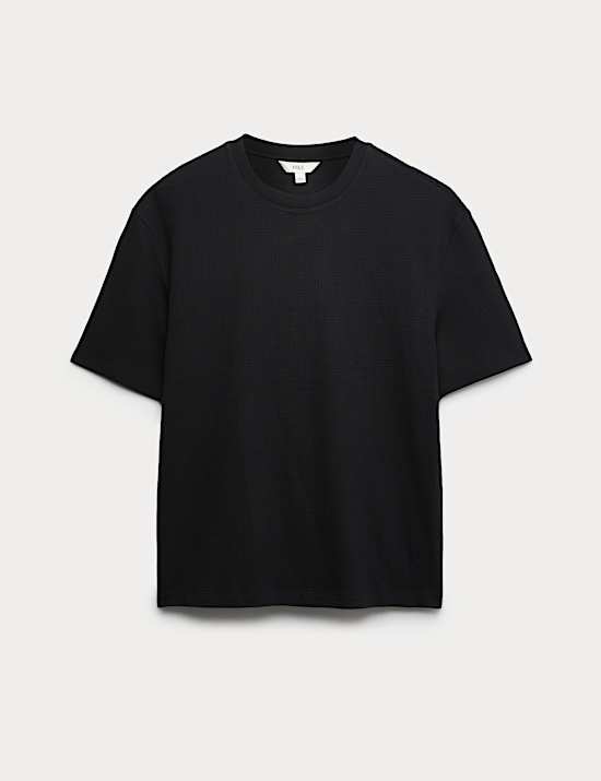 Relaxed Pure Cotton Waffle T-Shirt