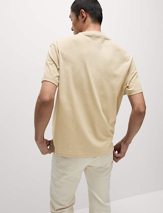 Mittelschweres T-Shirt aus reiner Baumwolle mit Tasche