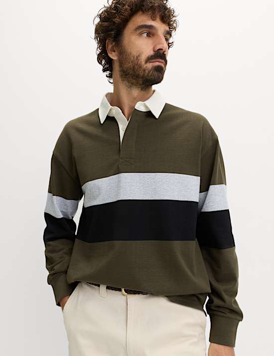 Pure Cotton Striped Rugby Shirt