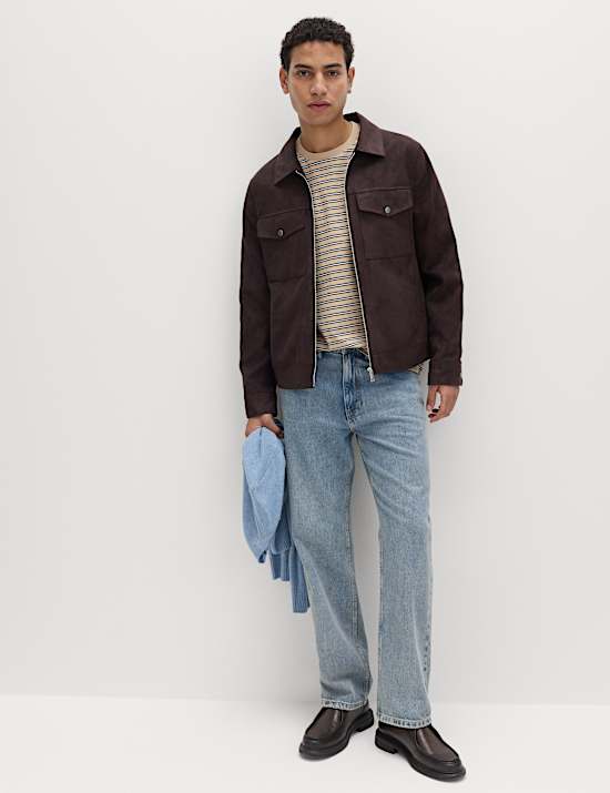 T-Shirt mit hohem Baumwollanteil in l&auml;ssiger Passform mit Streifen