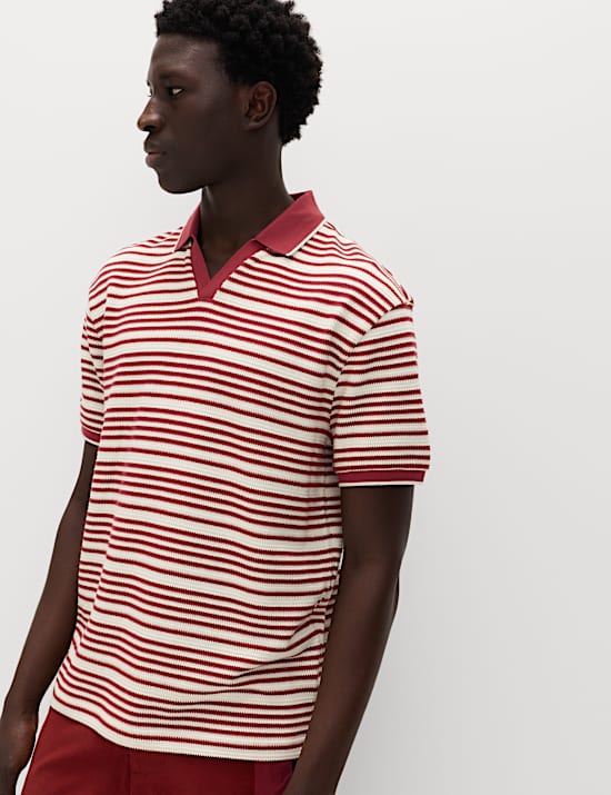 Relaxed Fit Cotton Rich Textured Polo Shirt