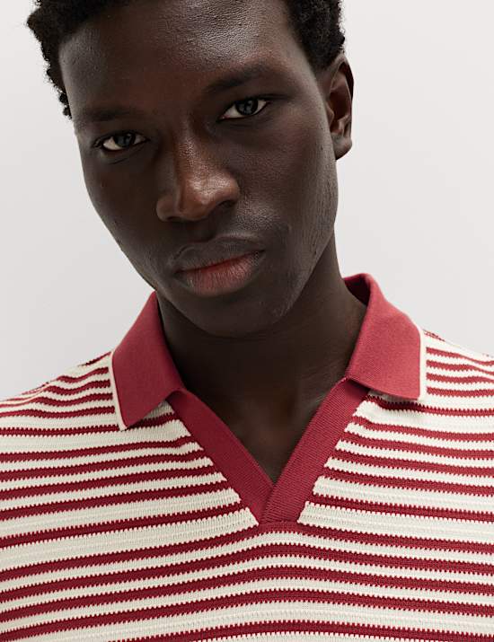 Relaxed Fit Cotton Rich Textured Polo Shirt