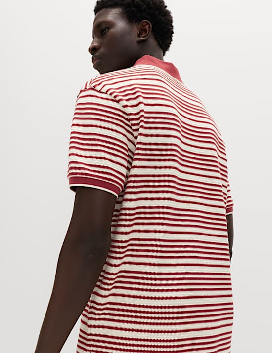 Relaxed Fit Cotton Rich Textured Polo Shirt