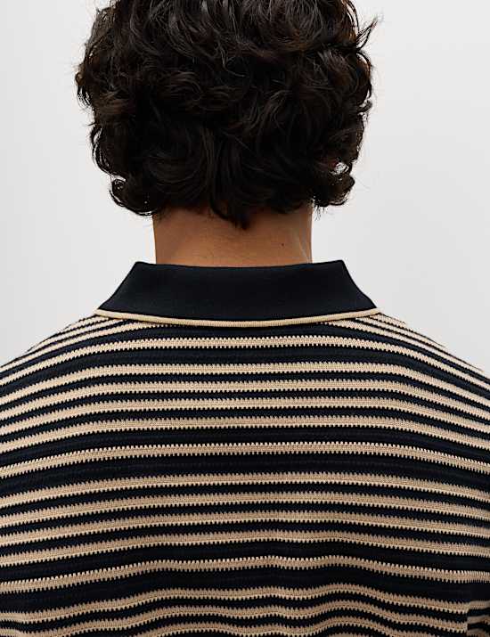 Relaxed Fit Cotton Rich Textured Polo Shirt