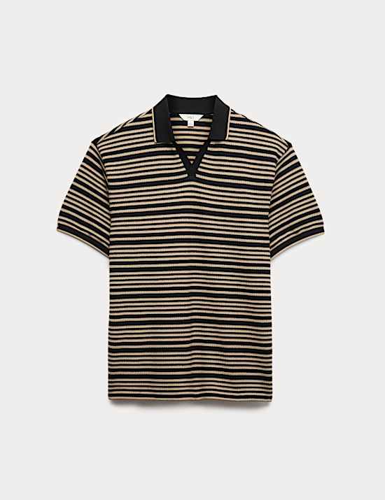 Relaxed Fit Cotton Rich Textured Polo Shirt