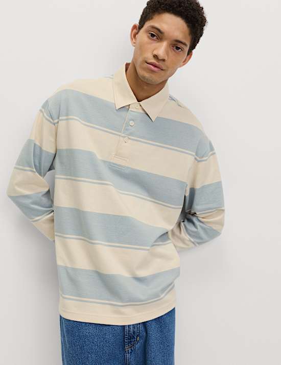 Pure Cotton Striped Rugby Shirt