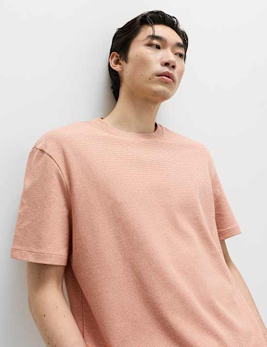 Camiseta de m&aacute;ximo rendimiento de algod&oacute;n a rayas