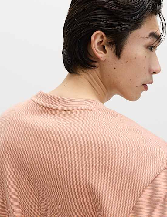 Camiseta de m&aacute;ximo rendimiento de algod&oacute;n a rayas