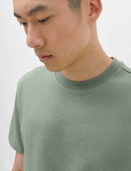 Relaxed Fit Cotton Rich Ultimate Performance Striped T-Shirt