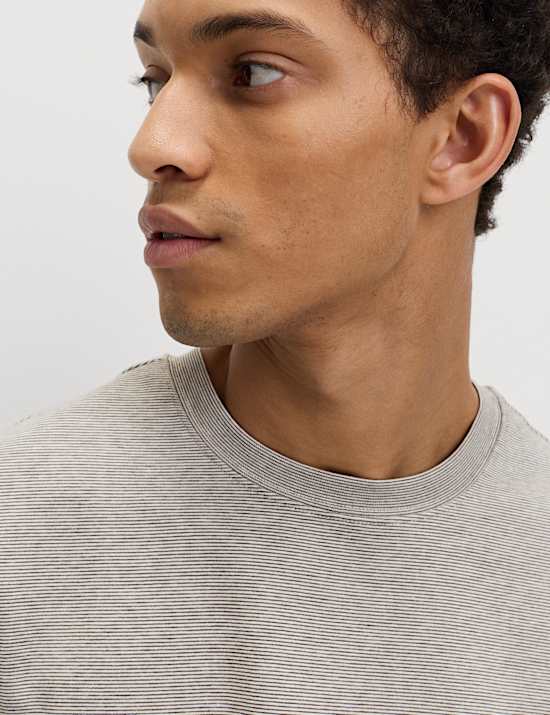 Cotton Rich Ultimate Performance Striped T-Shirt