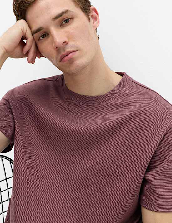 Relaxed Fit Cotton Rich Ultimate Performance Striped T-Shirt