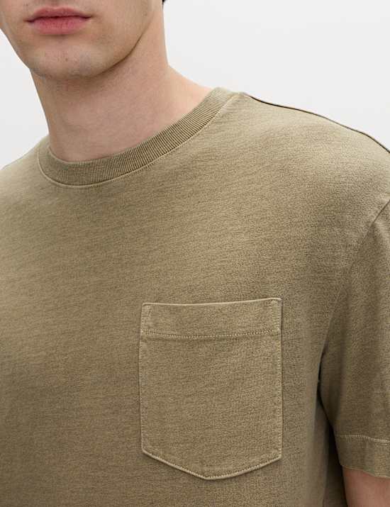 T-shirt coupe d&eacute;contract&eacute;e 100 % coton teint en pi&egrave;ce