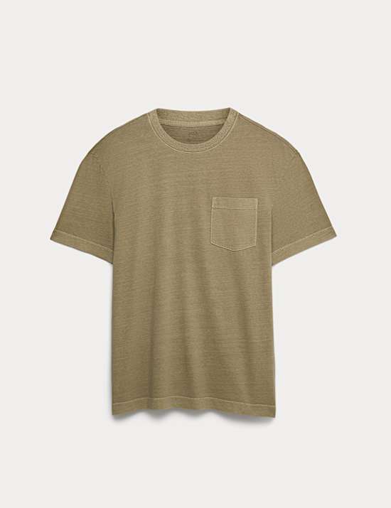 T-shirt coupe d&eacute;contract&eacute;e 100 % coton teint en pi&egrave;ce