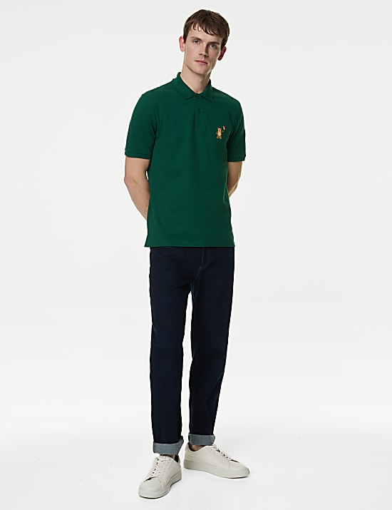 Kemeja Polo Katun Murni Spencer Bear&trade; Irlandia
