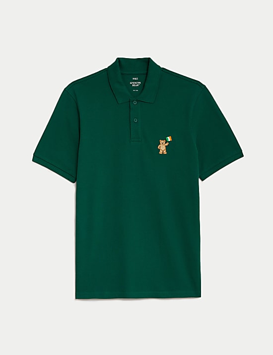 Kemeja Polo Katun Murni Spencer Bear&trade; Irlandia