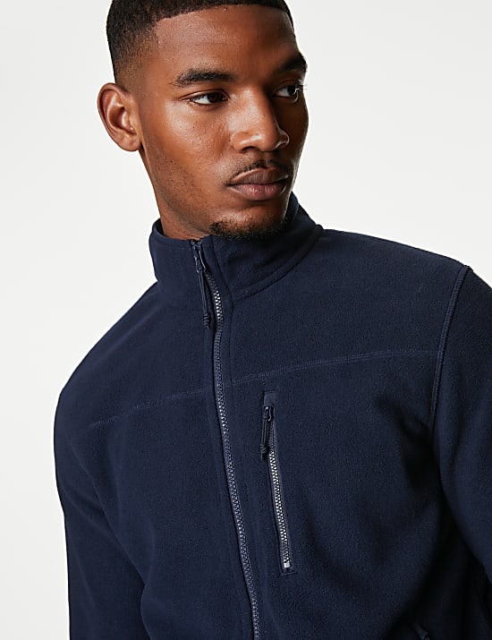Fleece Zip Up Funnel Neck Jacket